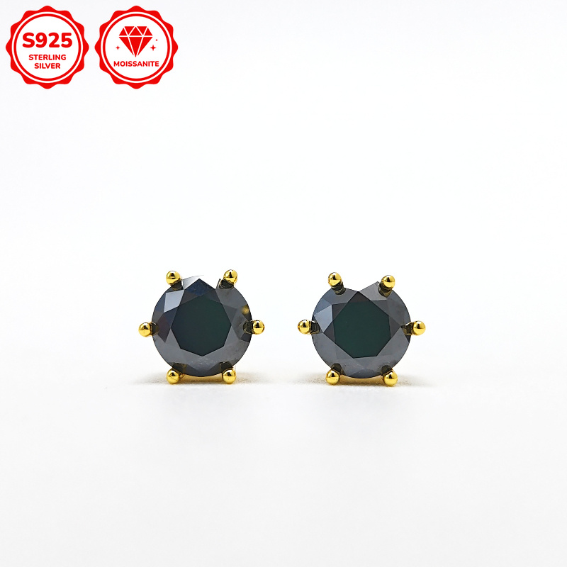 Classic 925 Silver Synthetic Moissanite Earrings, Perfect Gift
